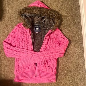 PINK VICTORIAS SECRET KNITTED HOT PINK SWEATER